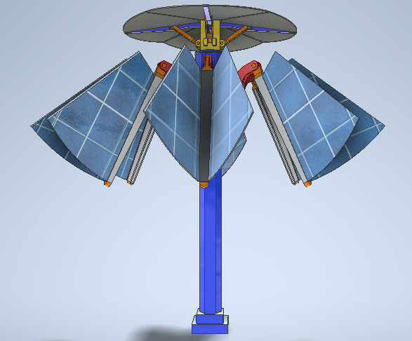 路边太阳能伞3D数模图纸+INVENTOR设计